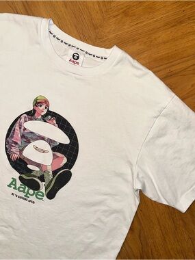AAPE x Tree13 T-Shirt Men’s Size Large White By A Bathing Ape Hipster Culture LE